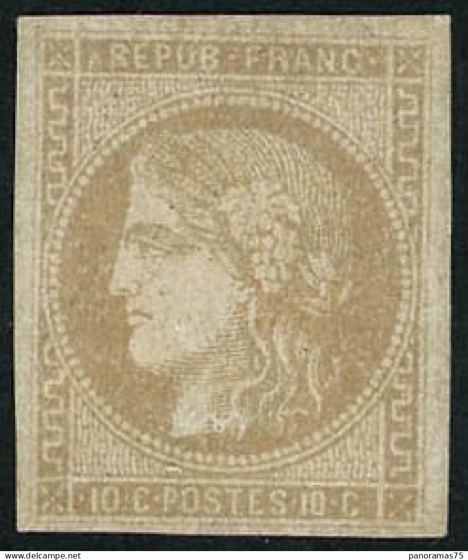 * N°43A 10c Bistre R1 - TB - 1870 Bordeaux Printing