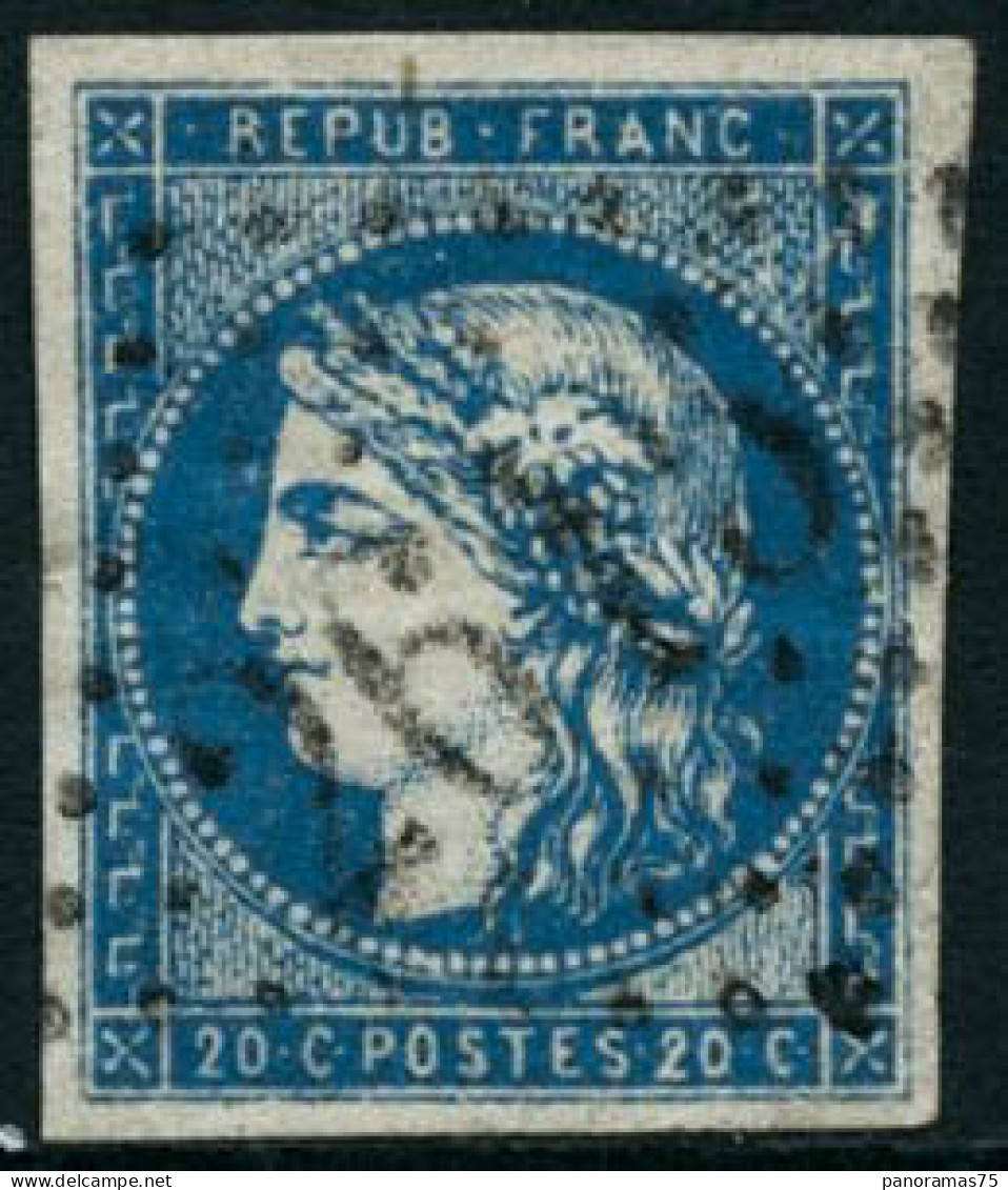 Obl. N°44Ab 20c Bleu Outremer, Type I R1 - TB - 1870 Bordeaux Printing