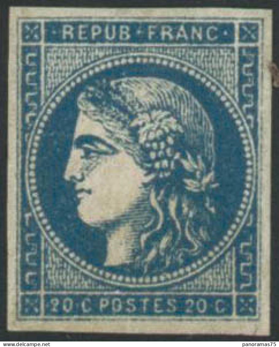 * N°45C 20c Bleu, Type II R3 - TB - 1870 Emission De Bordeaux