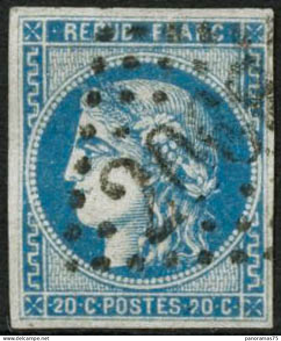 Obl. N°46Ad 20c Outremer, Type III R1 - TB - 1870 Bordeaux Printing