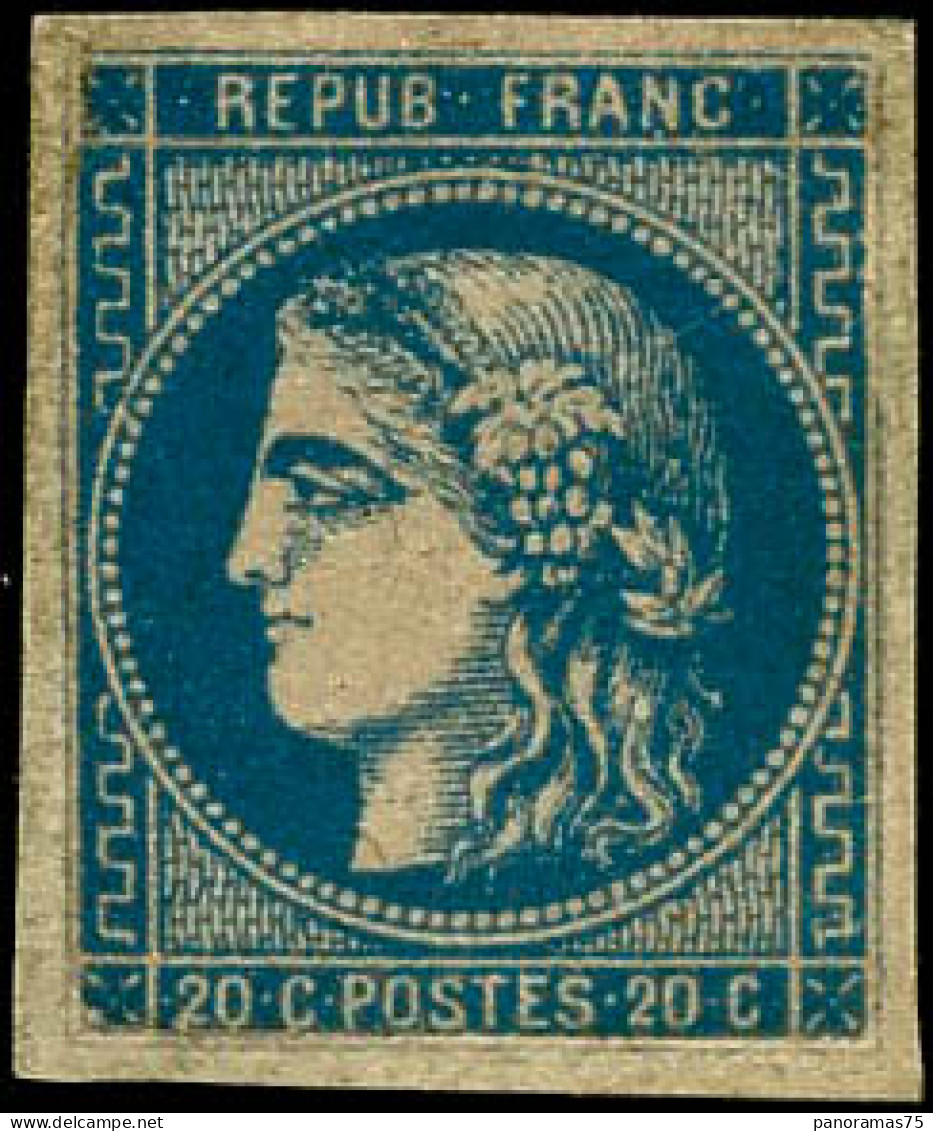 * N°46B 20c Bleu, Type III R2 - TB - 1870 Emission De Bordeaux