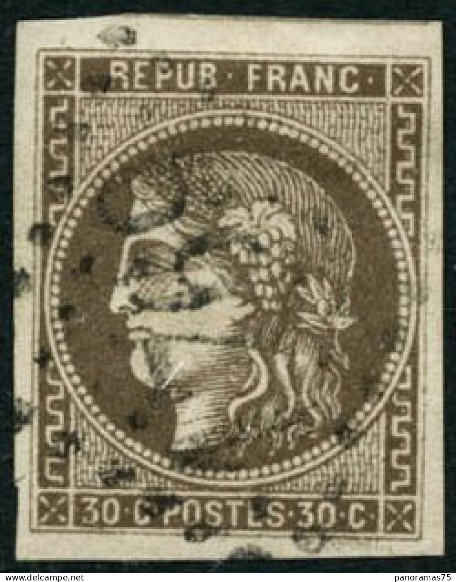 Obl. N°47 30c Brun - TB - 1870 Bordeaux Printing