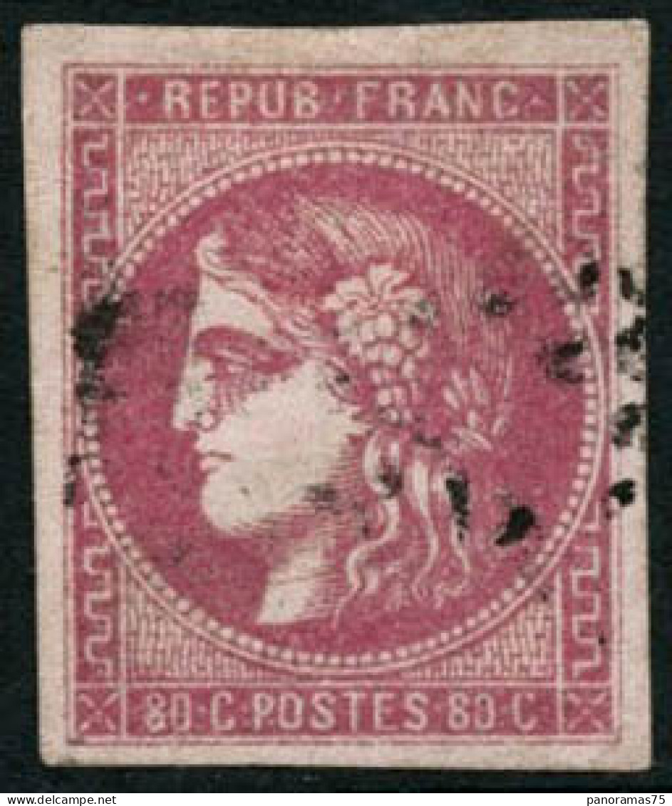 Obl. N°49 80c Rose - TB - 1870 Emisión De Bordeaux