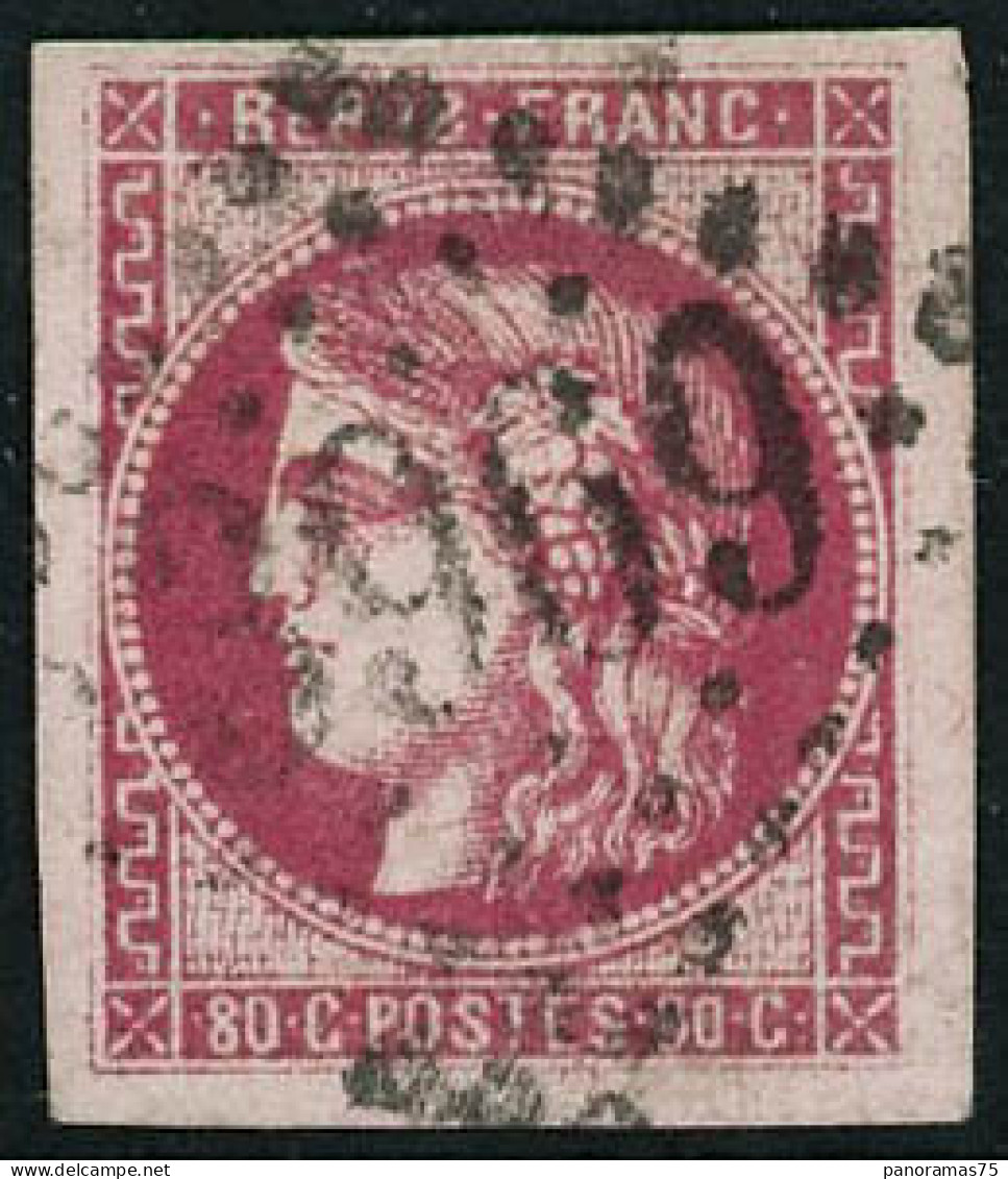 Obl. N°49 80c Rose - TB - 1870 Bordeaux Printing