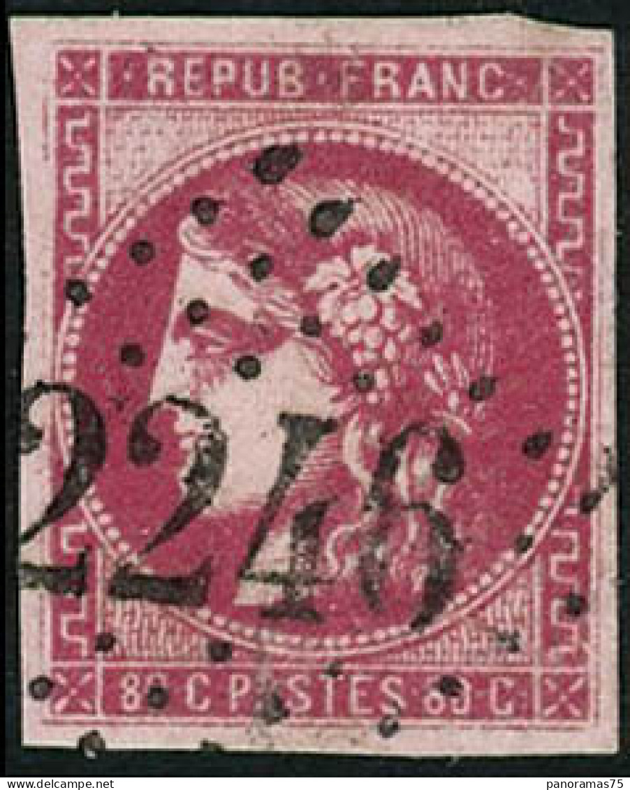 Obl. N°49b 80c Rose Vif - TB - 1870 Emission De Bordeaux