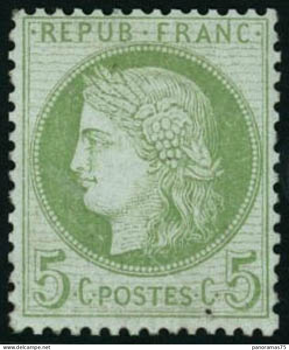 ** N°53 5c Vert-jaune S/azuré, Pièce De Luxe - TB - 1871-1875 Cérès