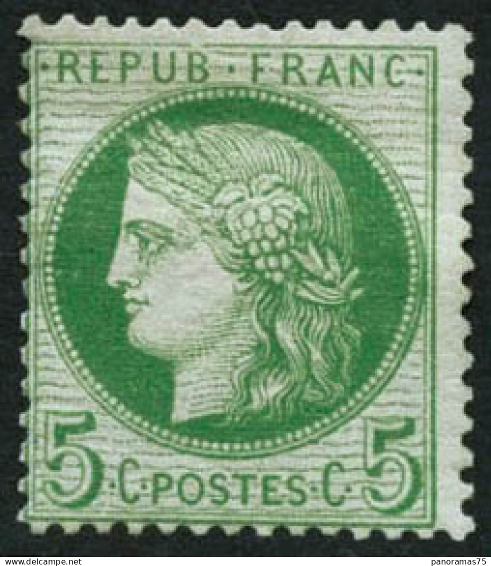 ** N°53 5c Vert-jaune S/azuré - TB - 1871-1875 Cérès