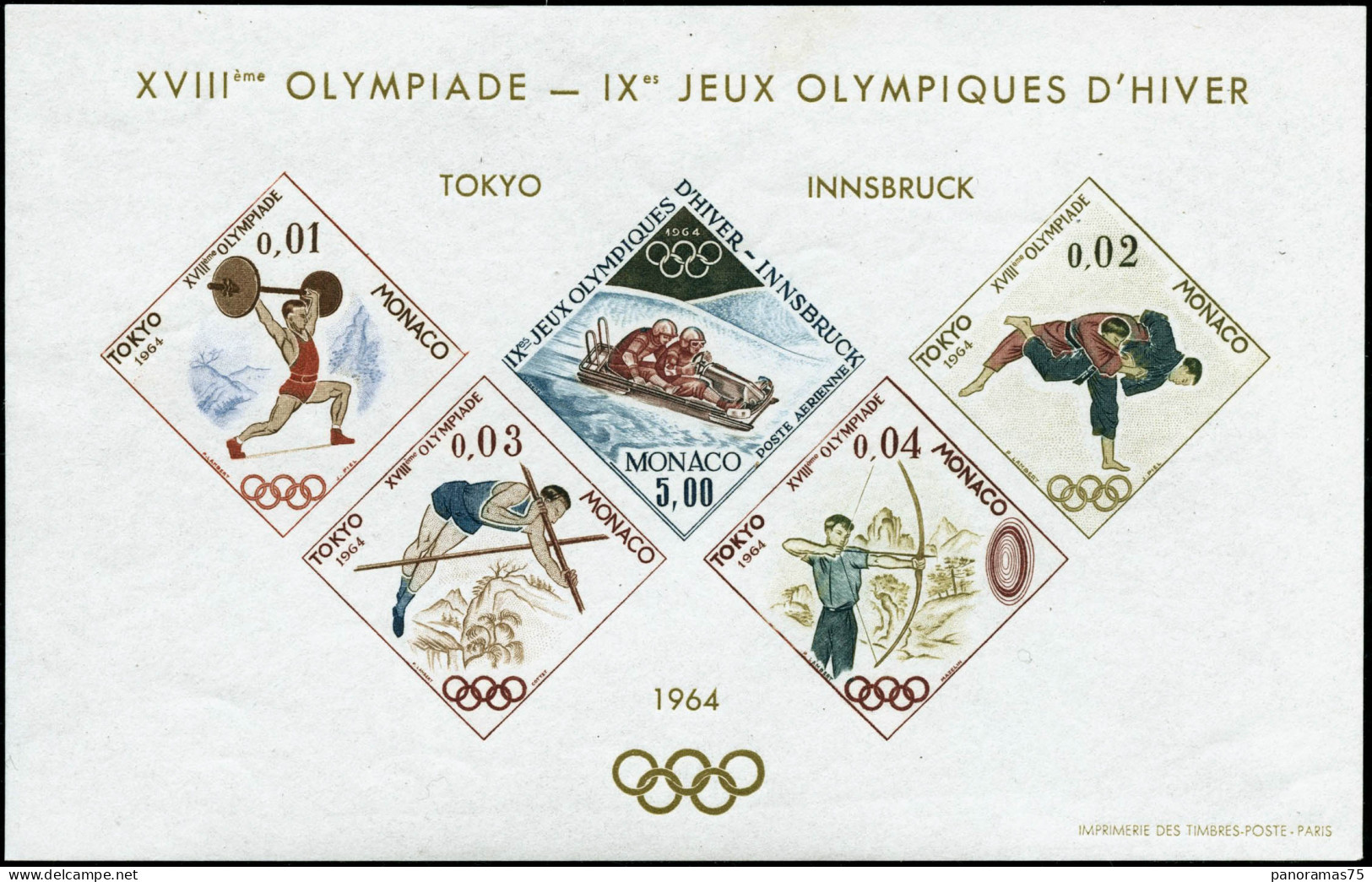 ** N°7 Bloc Spécial Jeux Olympiques De Tokyo 1964 - TB - Blocks & Sheetlets