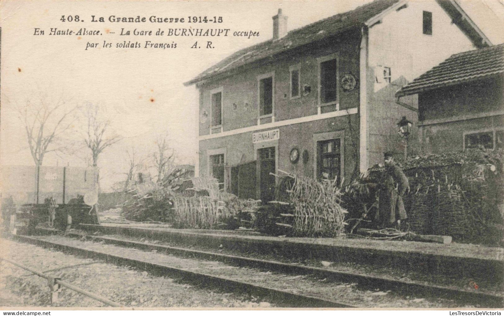 FRANCE - Alsace - La Grande Guerre 1914 - 15 - La Gare De Burnhaupt Occupée Par Les Soldats... - Carte Postale Ancienne - Mulhouse