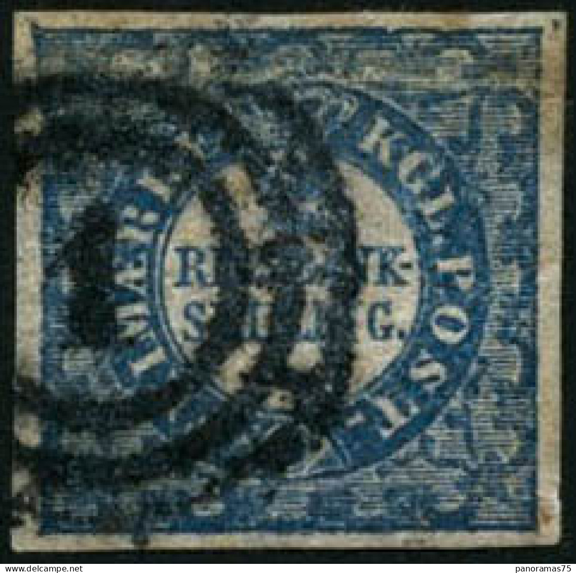 Obl. N°1 2s Bleu, Signé JF Brun - TB - Other & Unclassified