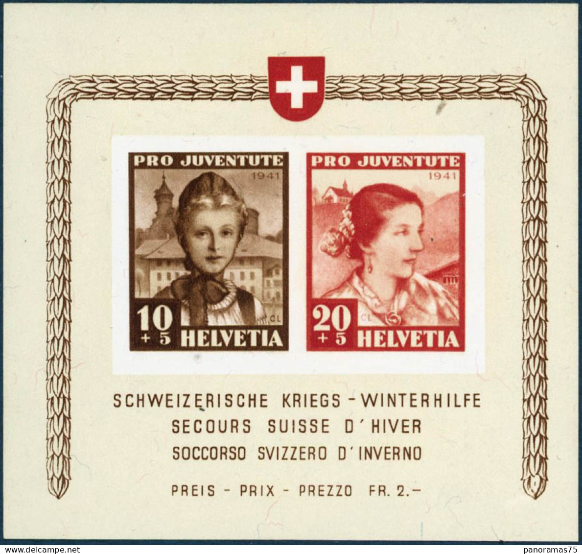 ** N°6 Le Bloc Du Secours Suisse D'hiver (1941) - TB - Other & Unclassified