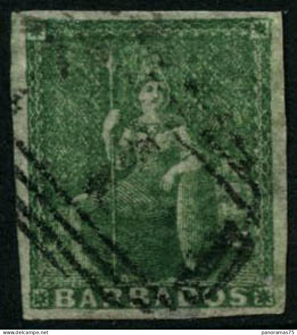 Obl. N°4 1/2p Vert - TB - Barbados (...-1966)