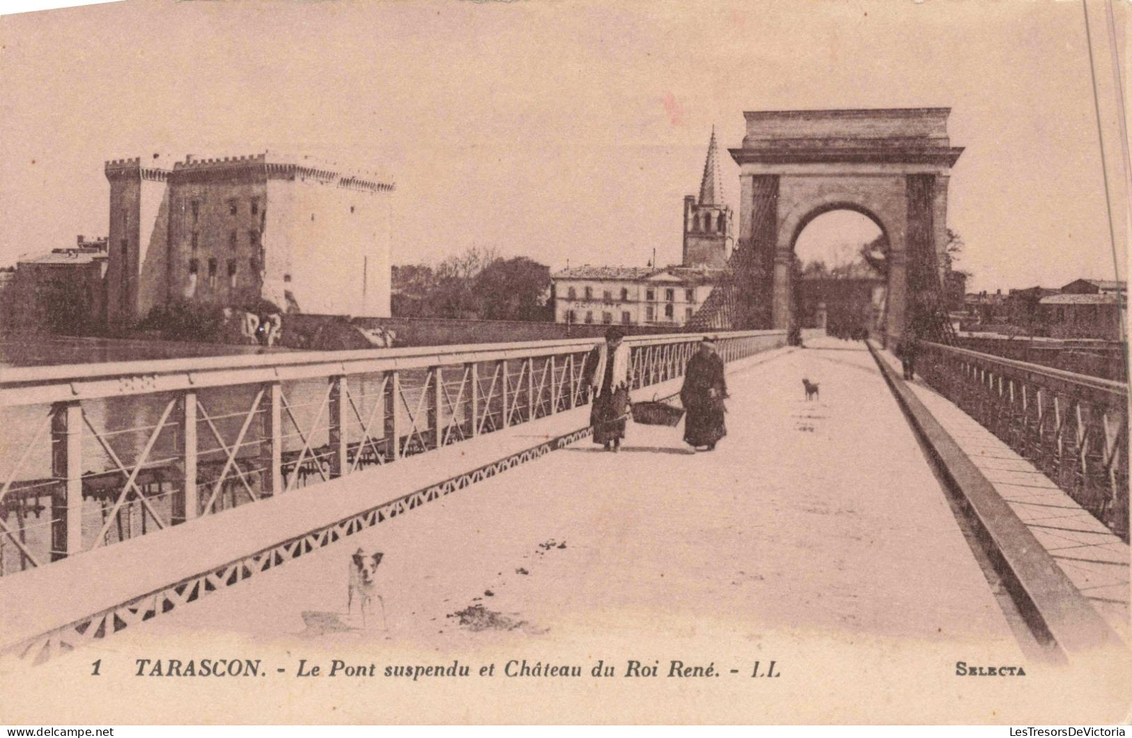 FRANCE - Tarascon - Le Pont Suspendu Et Château Du Roi René - Carte Postale Ancienne - Tarascon
