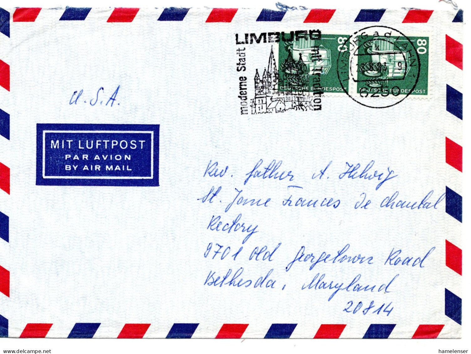 69666 - Bund - 1983 - 2@80Pfg I&T A LpBf LIMBURG - ... -> Bethesda, MD (USA) - Covers & Documents