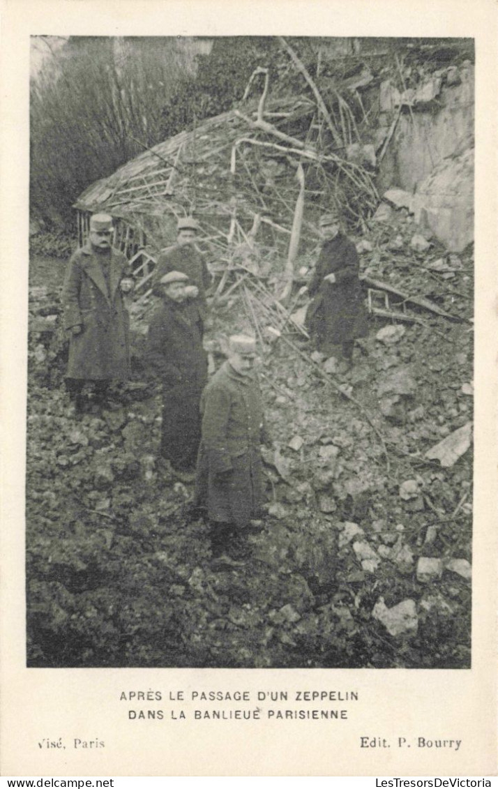 FRANCE - Paris - Après Le Passage D'un Zeppelin Dans La Banlieue Parisienne - P.Bourry -  Carte Postale Ancienne - Sonstige & Ohne Zuordnung