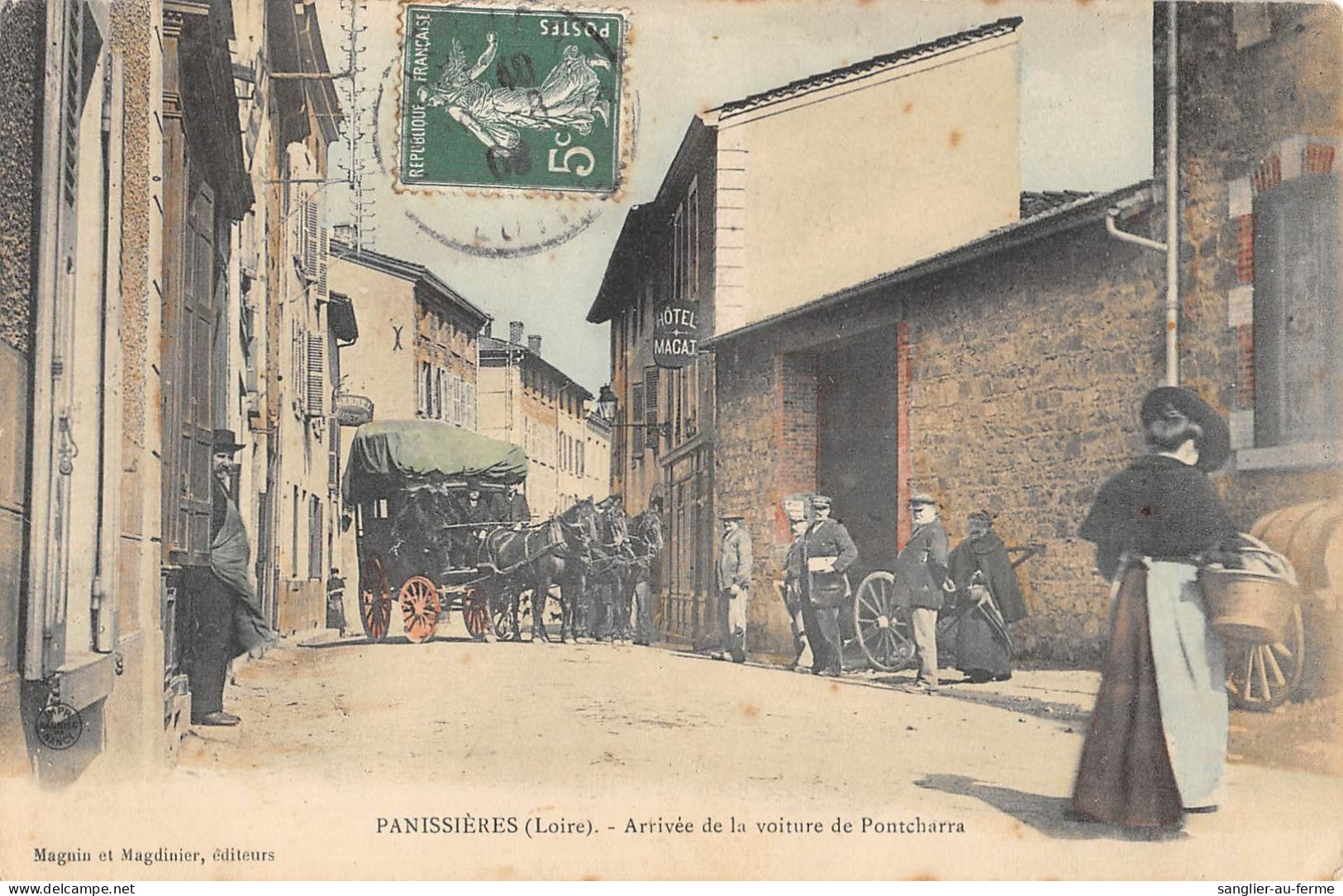 CPA 42 PANISSIERES / ARRIVEE DE LA VOITURE DE PONTCHARRA - Sonstige & Ohne Zuordnung