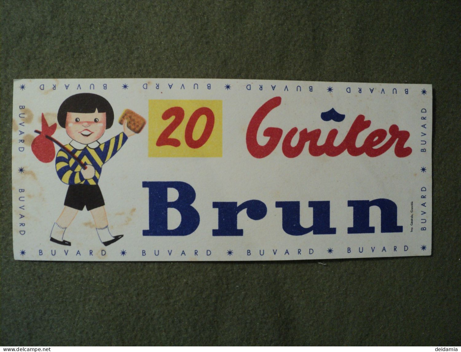 BUVARD 20 GOUTER BRUN. ANNEES 50 / 60 IMPRIME A GRENOBLE. - Biscotti