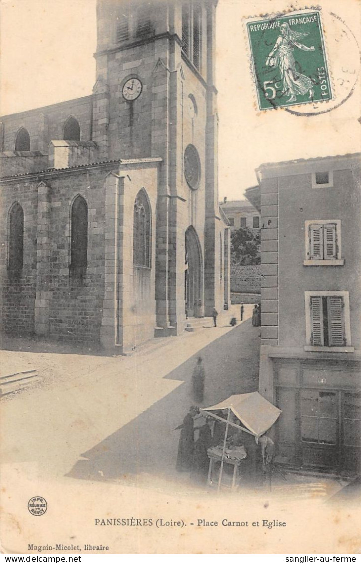 CPA 42 PANISSIERES / PLACE CARNOT / EGLISE - Sonstige & Ohne Zuordnung