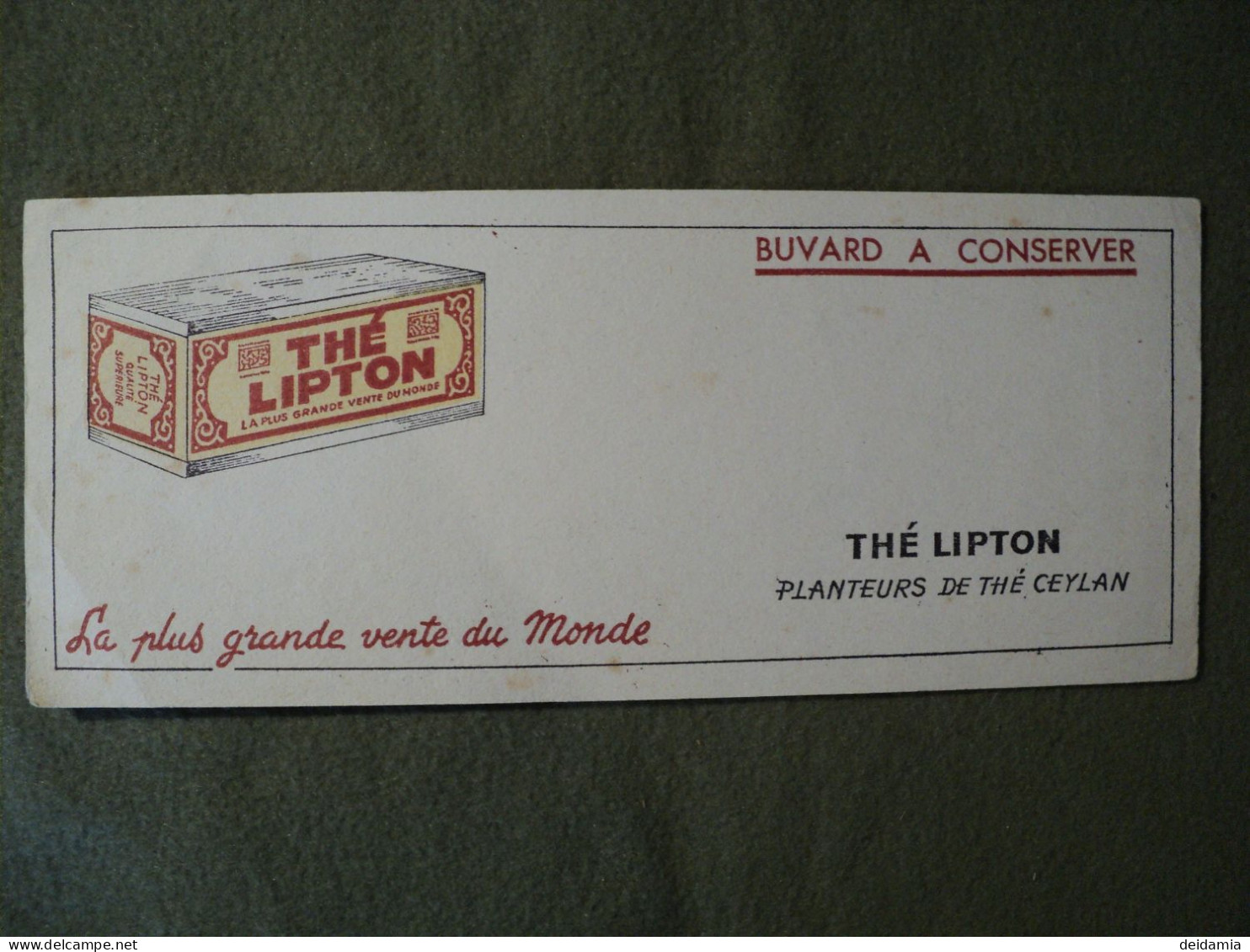 BUVARD THE LIPTON. ANNEES 50 / 60. PLANTEURS DE THE A CEYLAN LA PLUS GRANDE VENTE DU MONDE.. - T