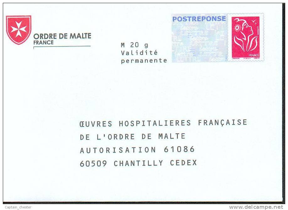 POSTREPONSE OEUVRES HOSPITALIERES FRANCAISES DE L'ORDRE DE MALTE NEUF ( 06P622 ) - PAP: Antwort/Lamouche