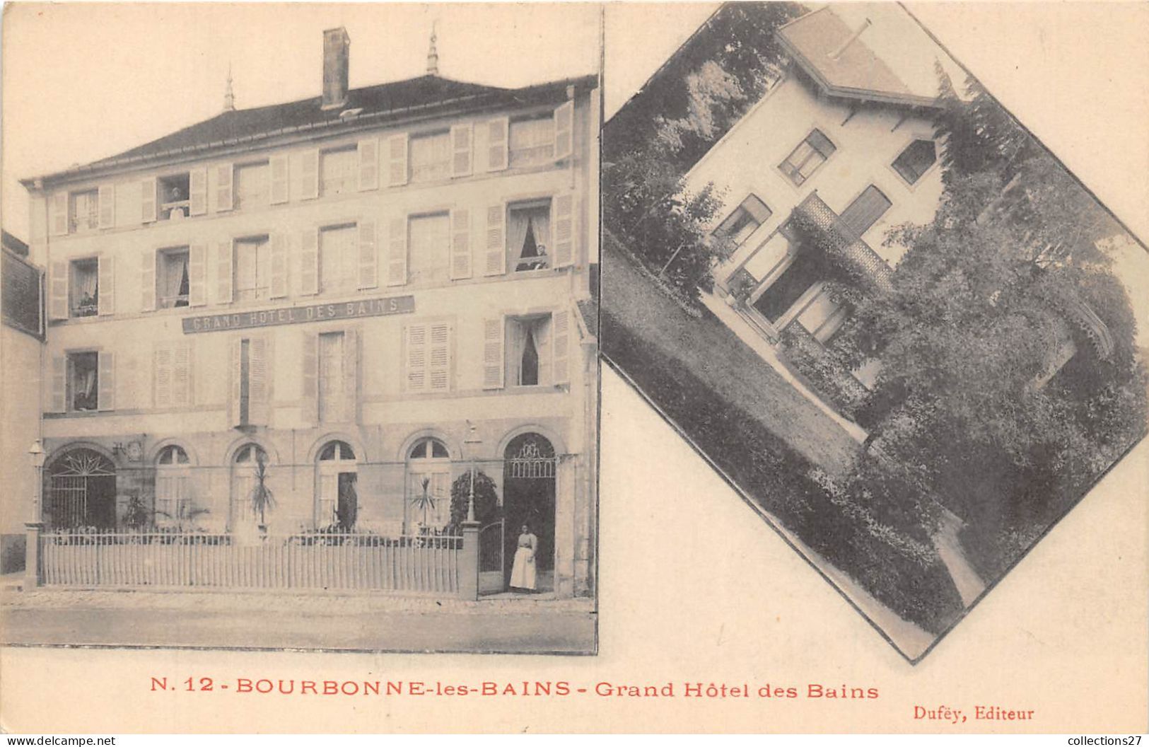 52-BOURBONNE-LES-BAINS- GRAND HÔTEL DES BAINS - MULTIVUES - Bourbonne Les Bains