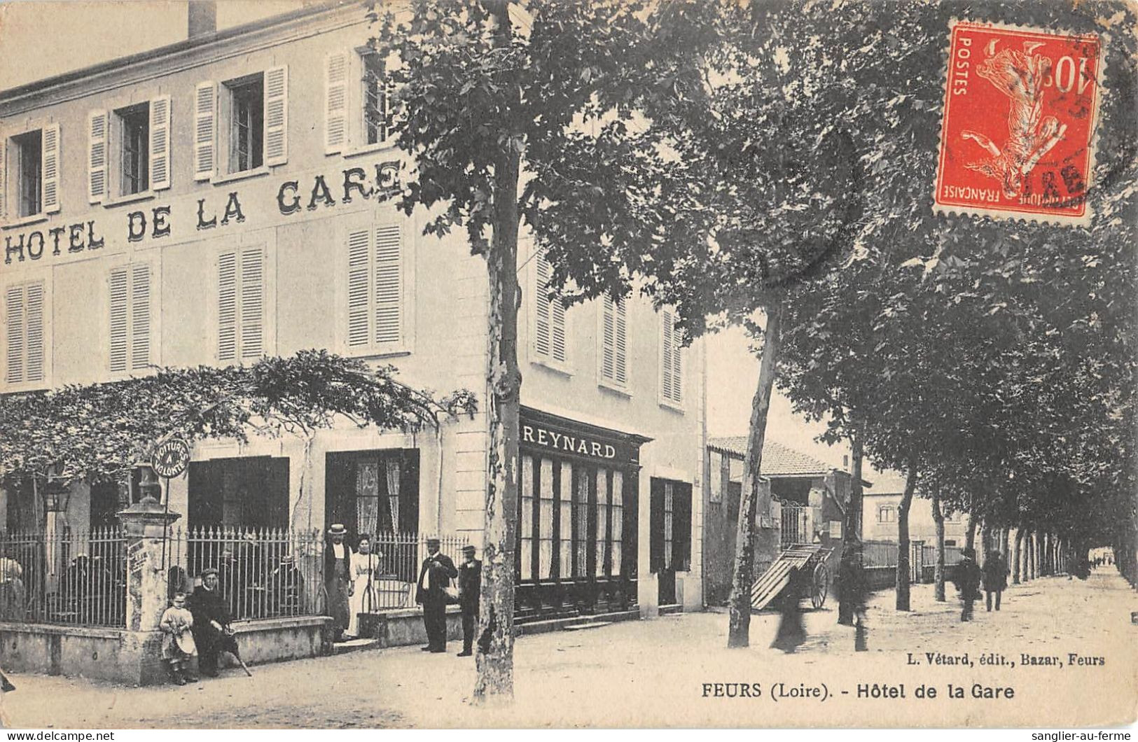 CPA 42 FEURS / HOTEL DE LA GARE - Feurs