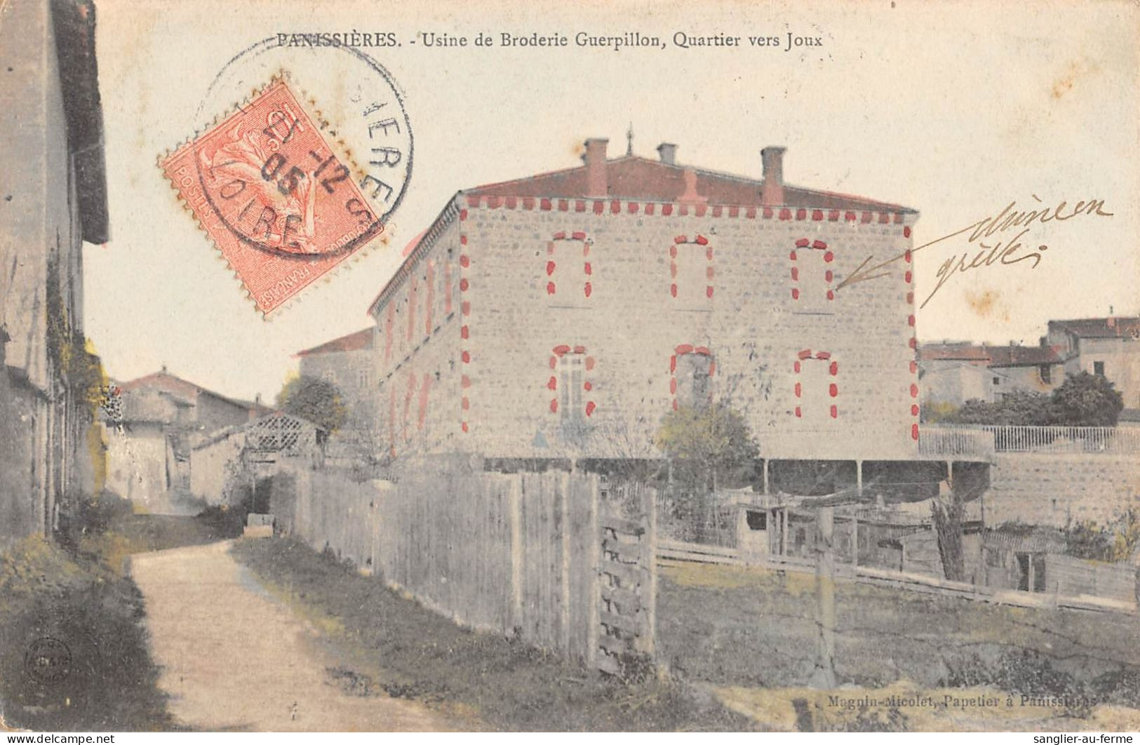 CPA 42 PANISSIERES / USINE DE BRODERIE GUERPILLON / QUARTER VERS JOUX - Andere & Zonder Classificatie