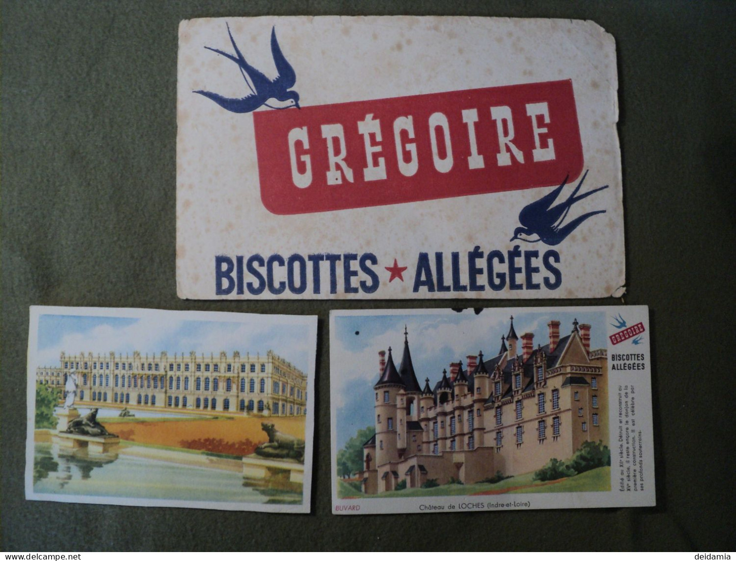 BUVARD GREGOIRE. ANNEES 50 / 60? CHATEAU DE LOCHES. INDRE ET LOIRE. 37 EN SUS 2 AUTRES BUVARDS GREGOIRE - Biscotti