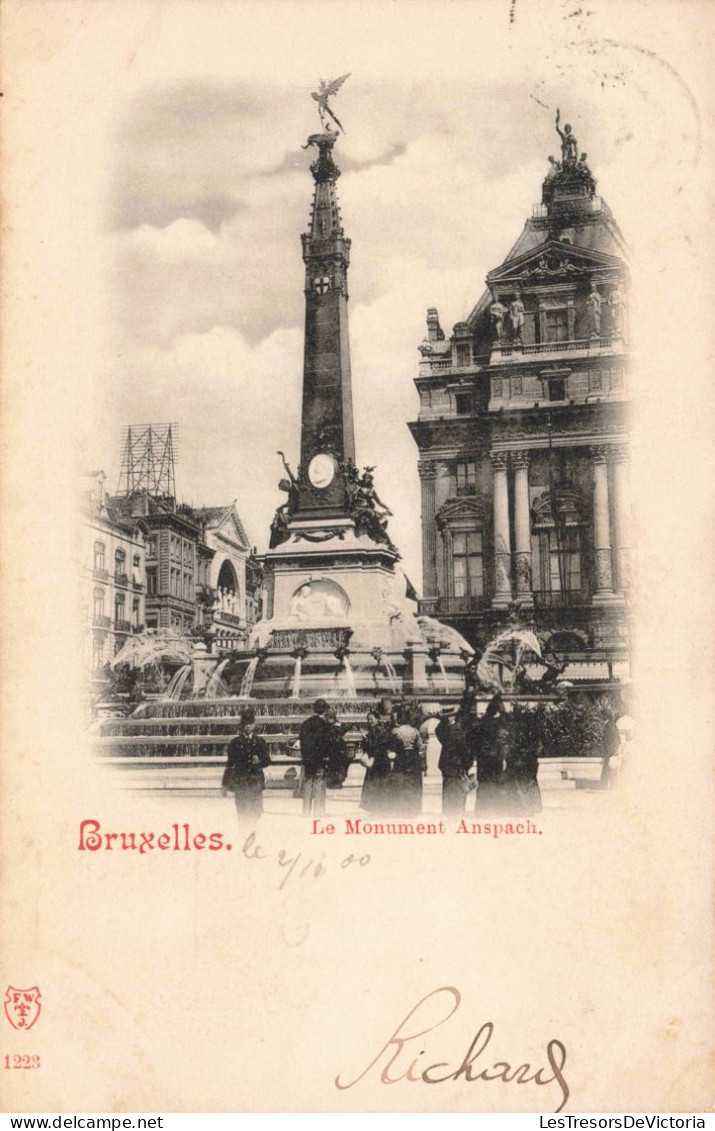 BELGIQUE - Bruxelles - Le Monument Anspach - Animé - Carte Postale Ancienne - Monuments