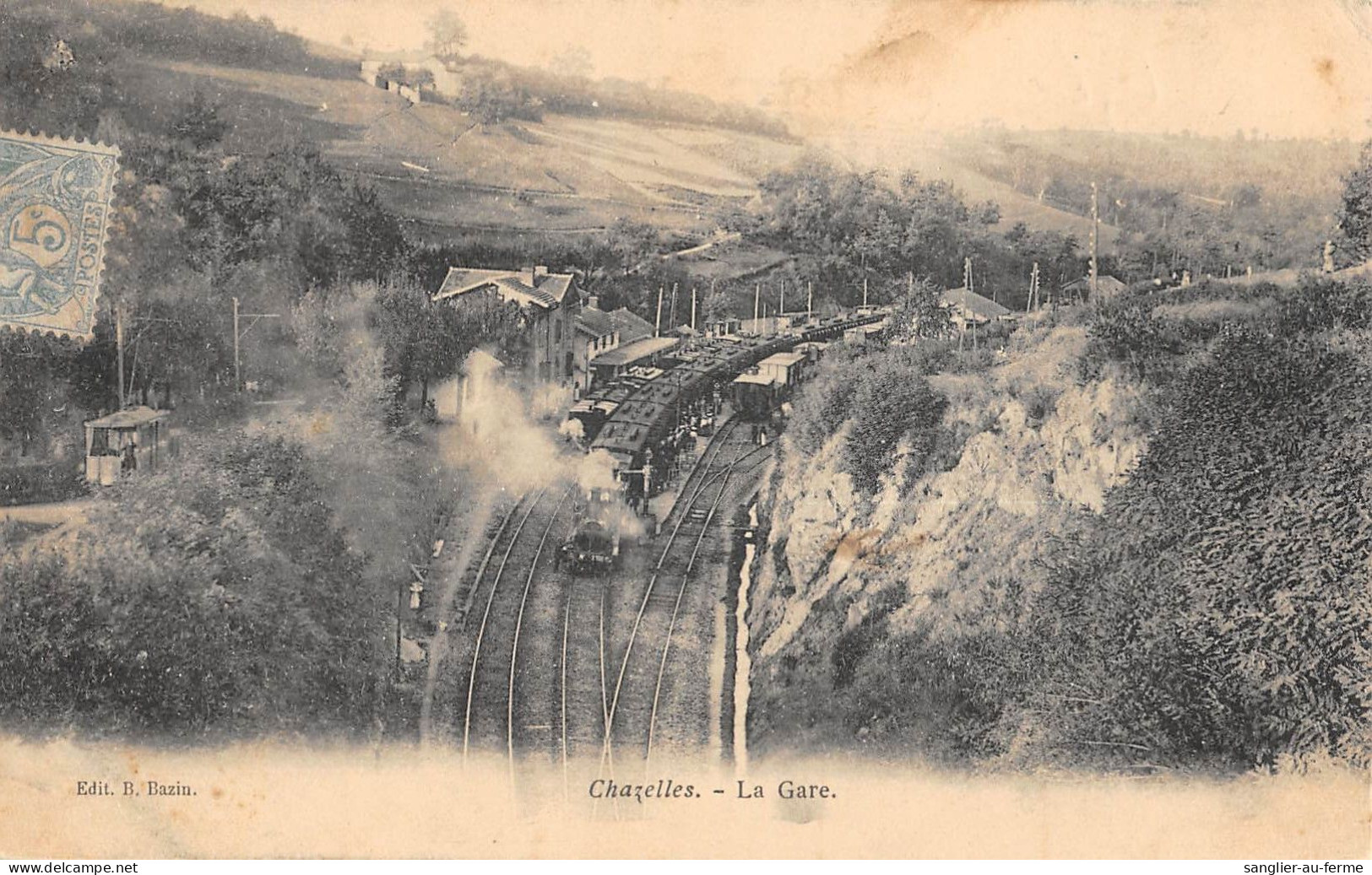 CPA 42 CHAZELLES / LA GARE - Other & Unclassified