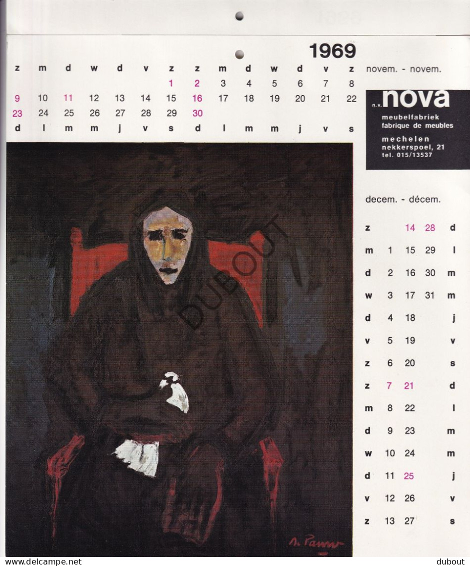 Kalender/Almanak 1969 Nova Meubelfabriek Mechelen  (V2672) - Big : 1961-70