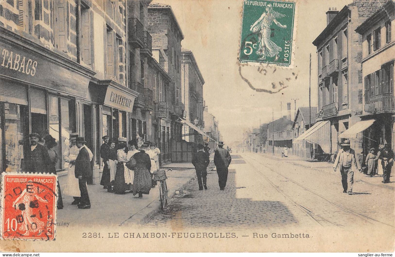 CPA 42 LE CHAMBON FEUGEROLLES / RUE GAMBETTA - Le Chambon Feugerolles