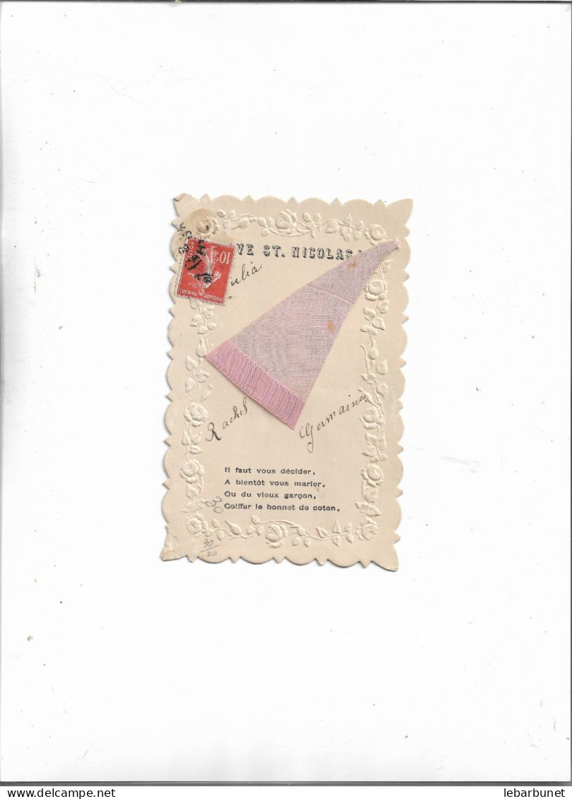 Carte Postale Ancienne Bonnet De St Nicolas (Bonnet Rose ) Il Faut Vous Décider à Bientot Vous Marier - Sainte-Catherine