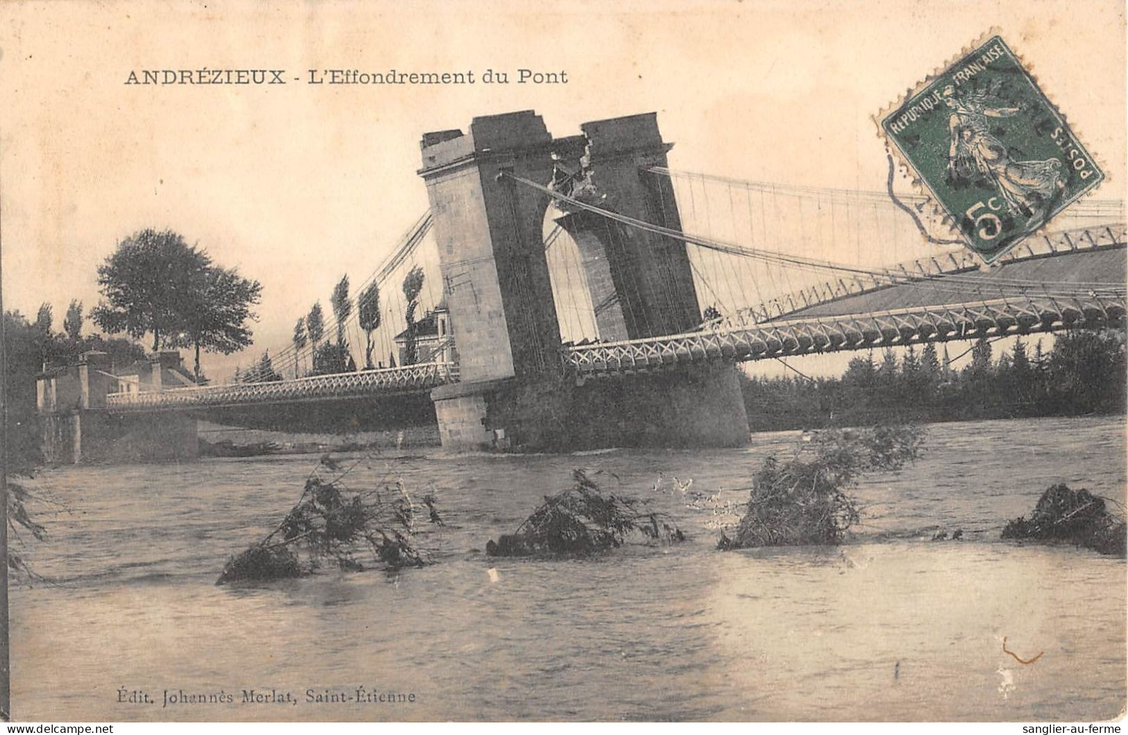 CPA 42 ANDREZIEUX / EFFONDREMENT DU PONT - Andrézieux-Bouthéon