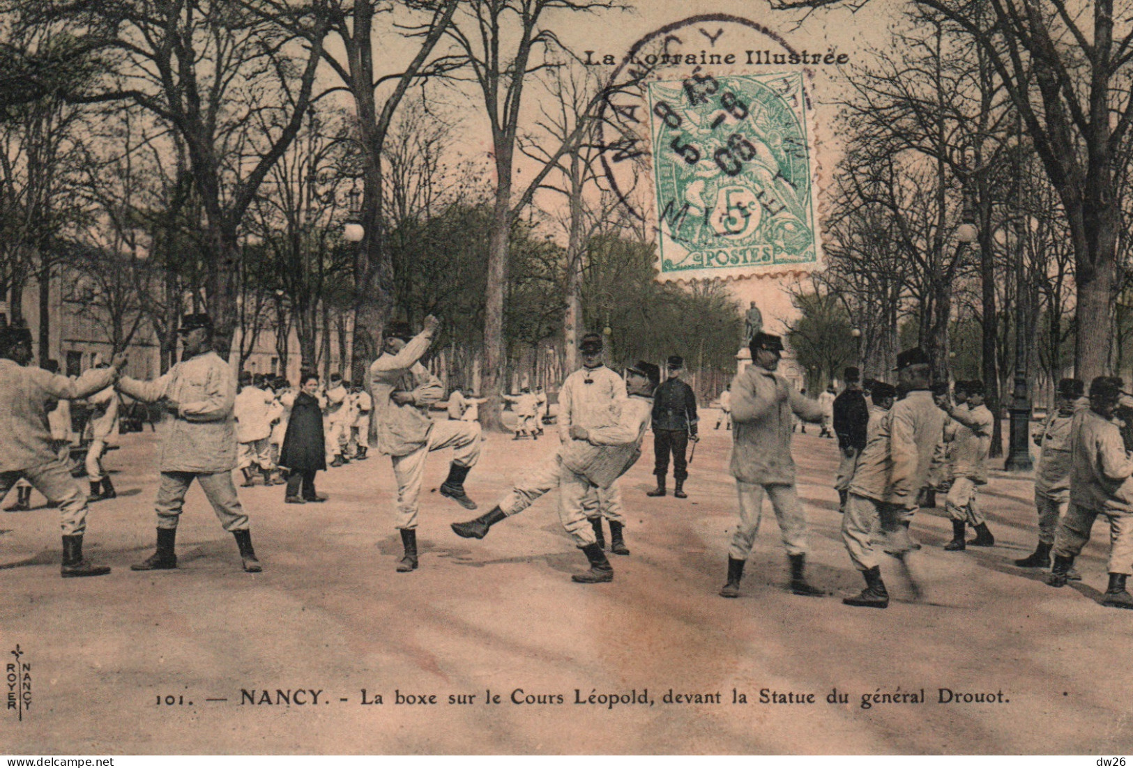 Nancy, Militaires - La Boxe Française Sur Le Cours Léopold, Devant La Statue Du Général Drouot - Carte Royer N° 101 - Boxeo