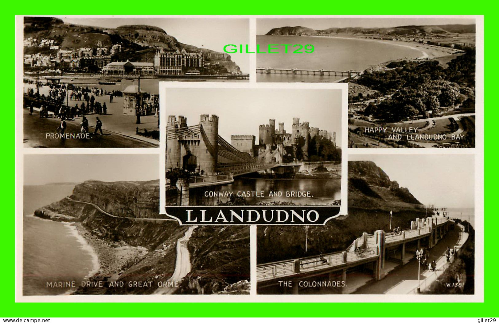 LLANDUDNO,  PAYS DE GALLES - 6  MULTIVUES - VALENTINE & SONS LTD - REAL PHOTOGRAPH - - Caernarvonshire