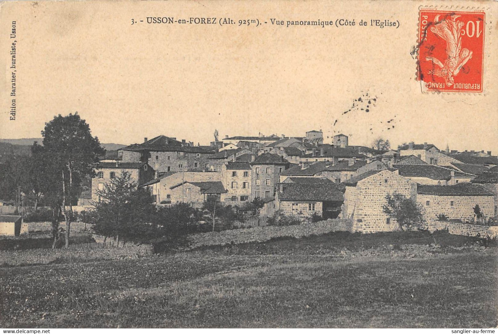 CPA 42 USSON EN FOREZ / VUE PANORAMIQUE / COTE DE L'EGLISE - Sonstige & Ohne Zuordnung