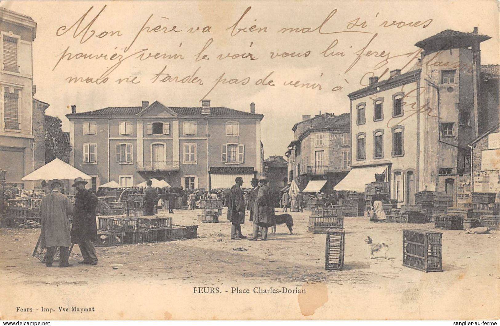 CPA 42 FEURS / PLACE CHARLES DORIAN - Feurs