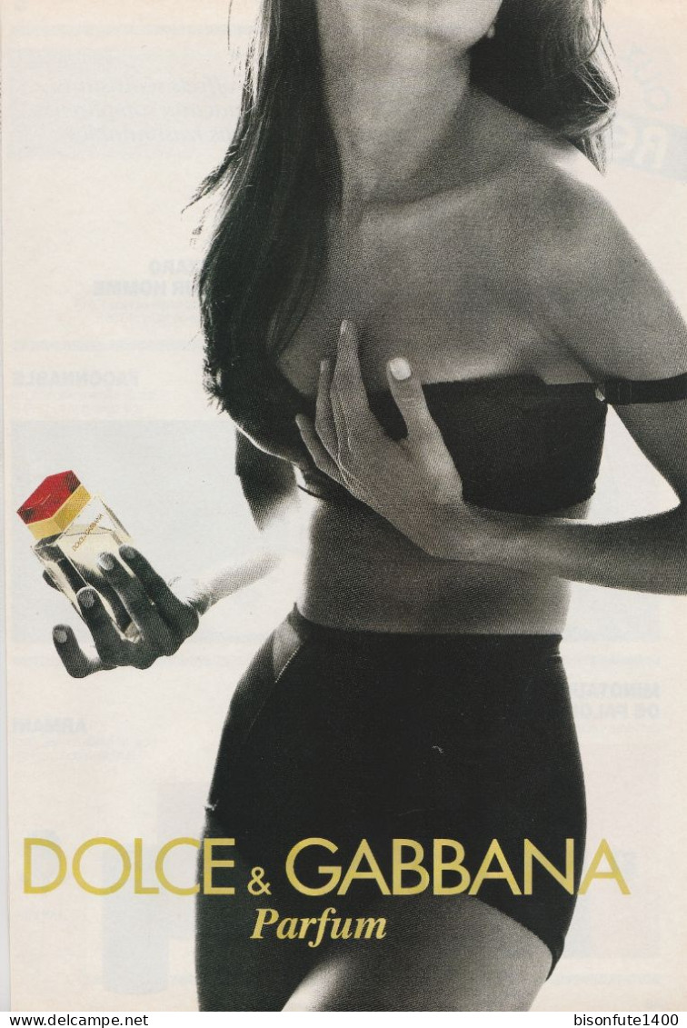 Publicité Parfum DOLCE & GABBANA De Dolce & Gabbana - Format A4 (Voir Photo) - Publicités Parfum (journaux)