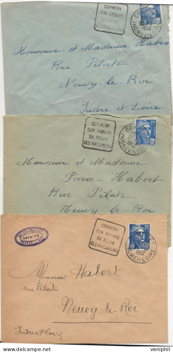 LETTRE AFFRANCHISSEMENT GANDON -OBLITEREE CAD  AIZENAY - ANNEE 1953 - Mechanical Postmarks (Other)