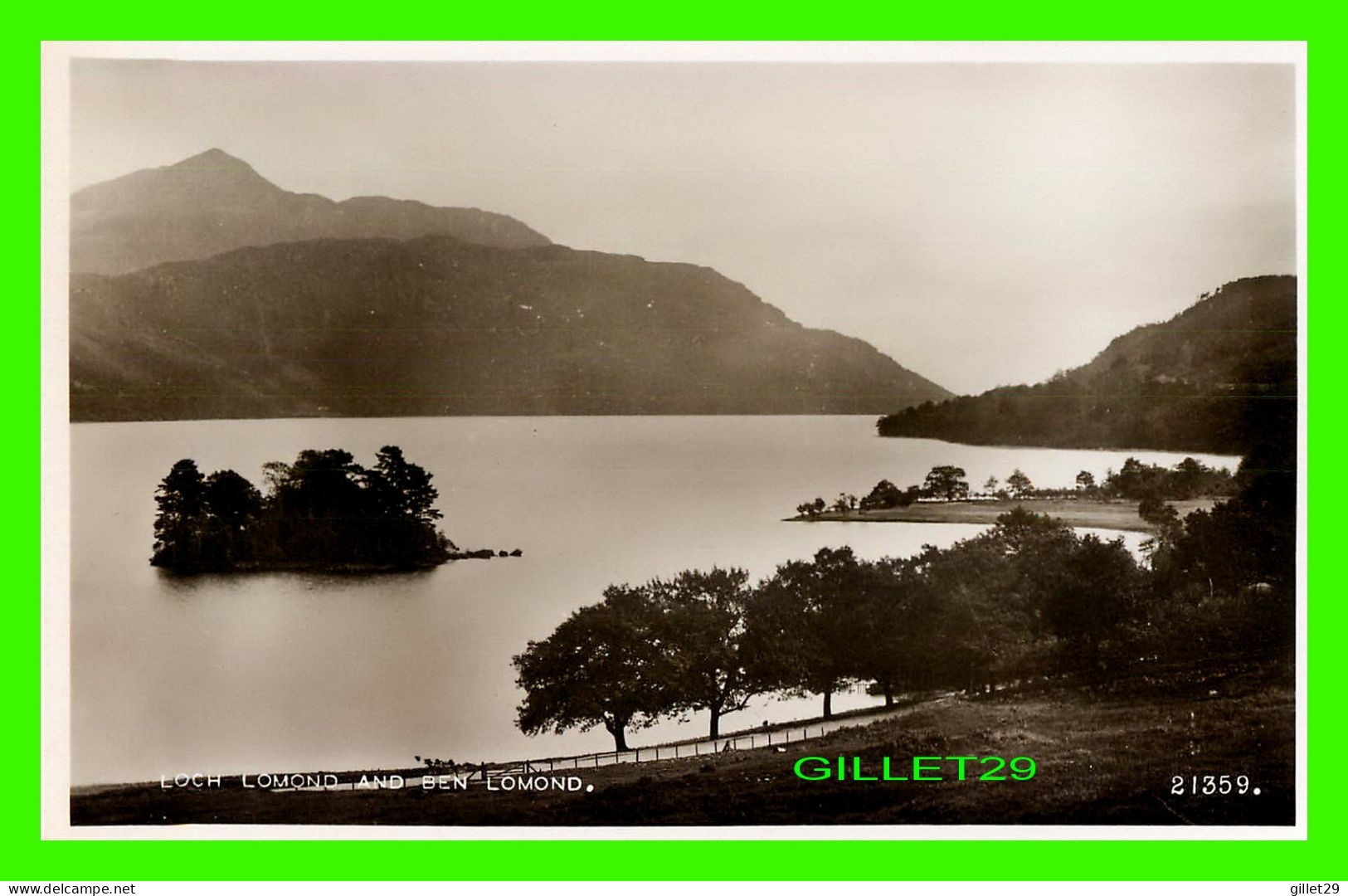 LOMOND, SCOTLAND -  LOCH LOMOND AND BEN - VALENTINE & SONS LTD - REAL PHOTOGRAPH - - Dunbartonshire