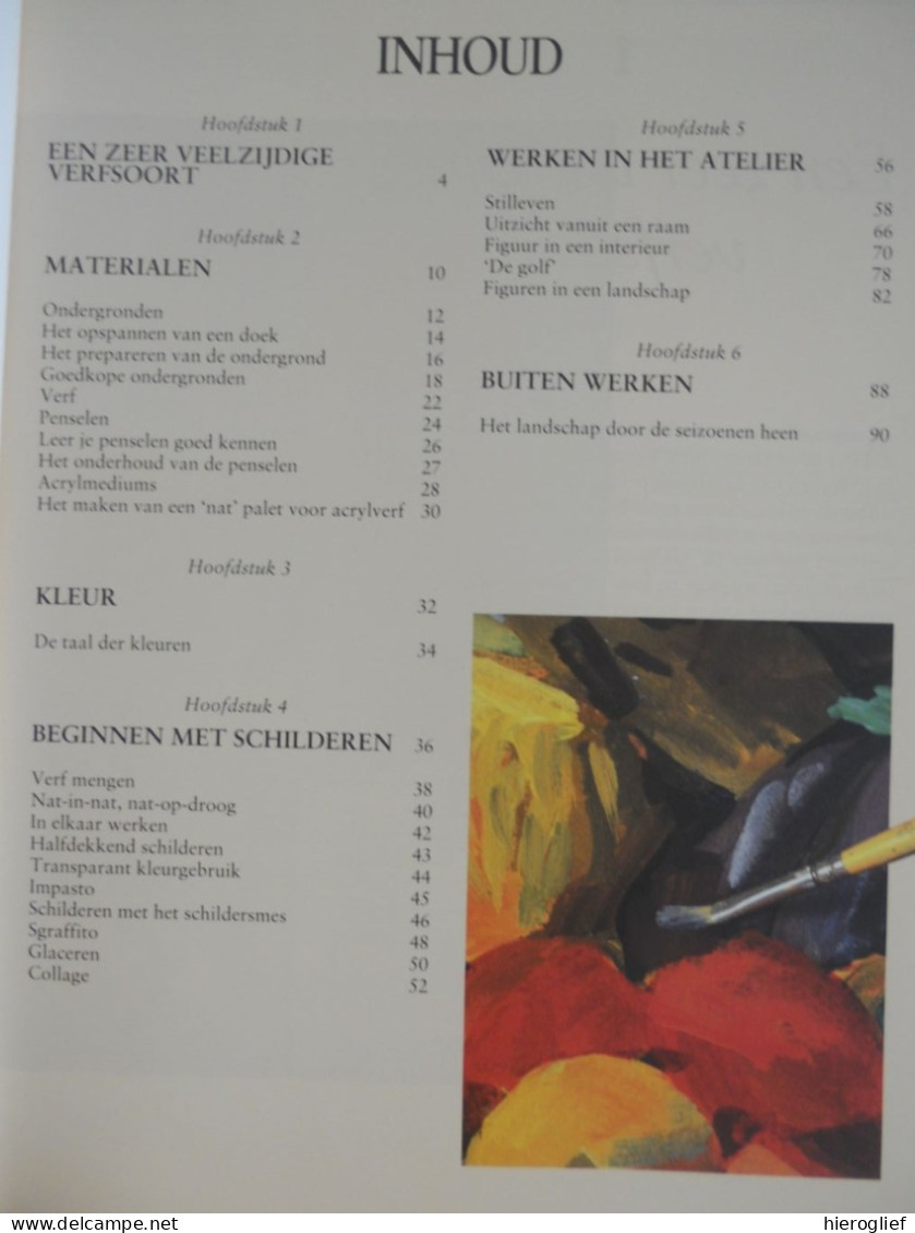 ACRYL VERF Door Patricia Monahan 1993 Atelier Cantecleer Schilderen Kleur Mengen Techniek Materiaal Schilderkunst - Practical