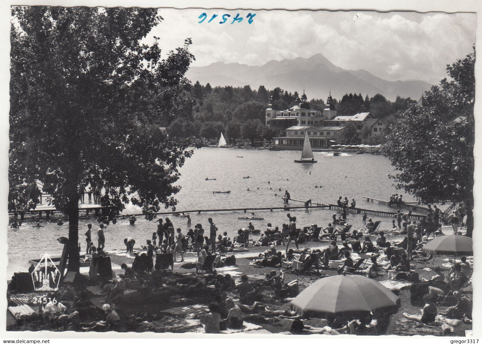 D4007) VELDEN Am Wörthersee - Blick Vom Strandbad Bulfon Auf Schloßhotel U. Mittagskogel - Kärnten - Velden