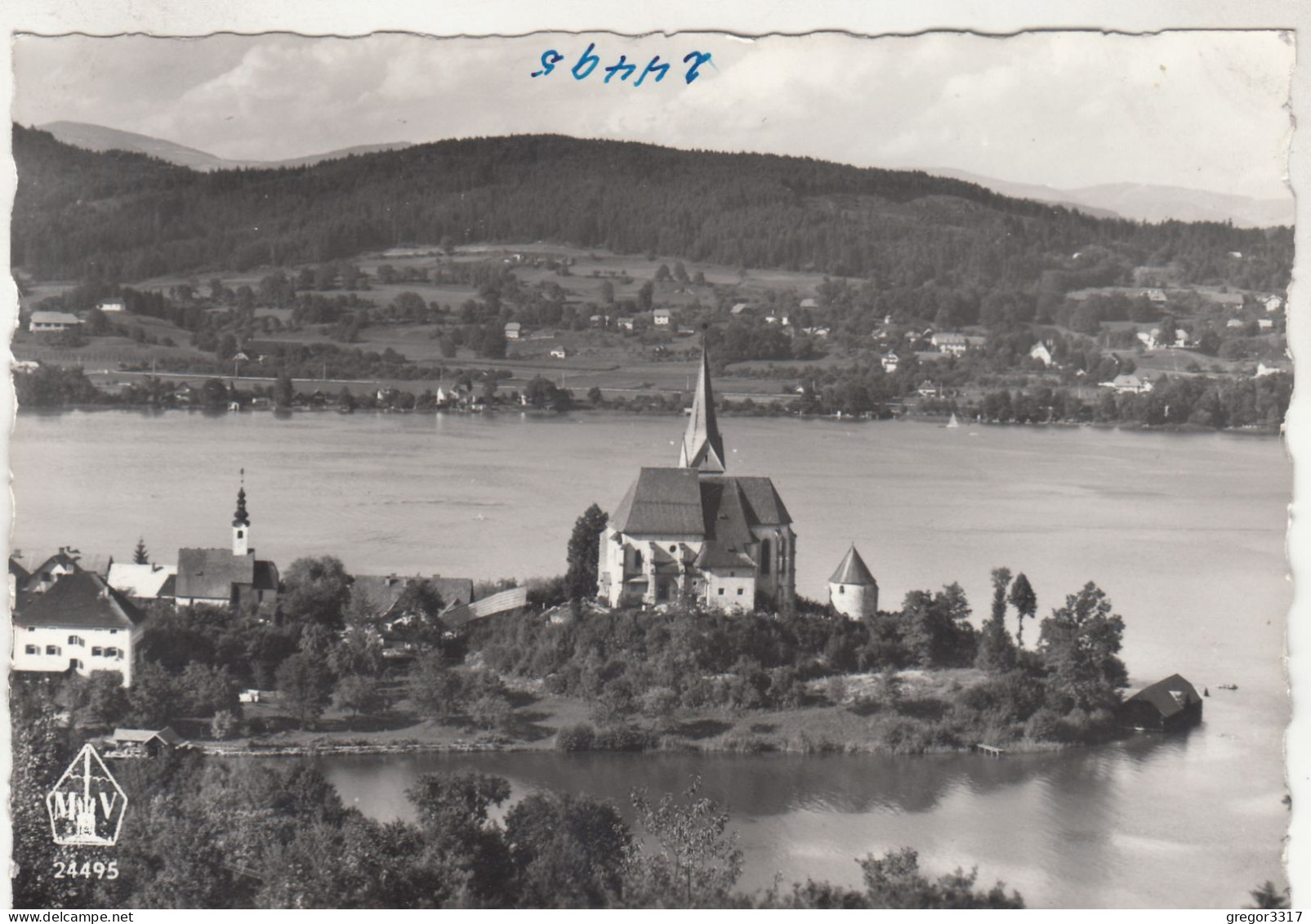 D4008) MARIA WÖRTH Am Wörthersee - S/W Ansicht Häuser Beide Kirchen U. Andere Seeseite ALT - Maria Wörth