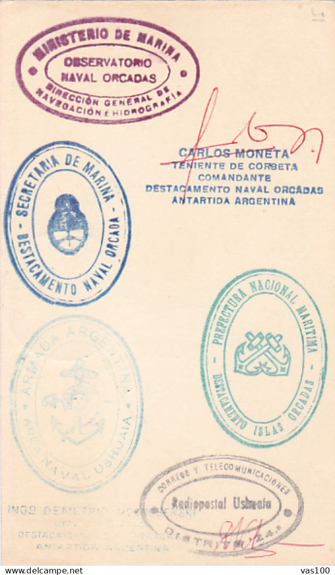 POLAR PHILATELY, SOUTH POLE, ARGENTINIAN ANTARCTIC TERRITORIES, SPECIAL POSTCARD, 1961, ARGENTINA - Sonstige & Ohne Zuordnung