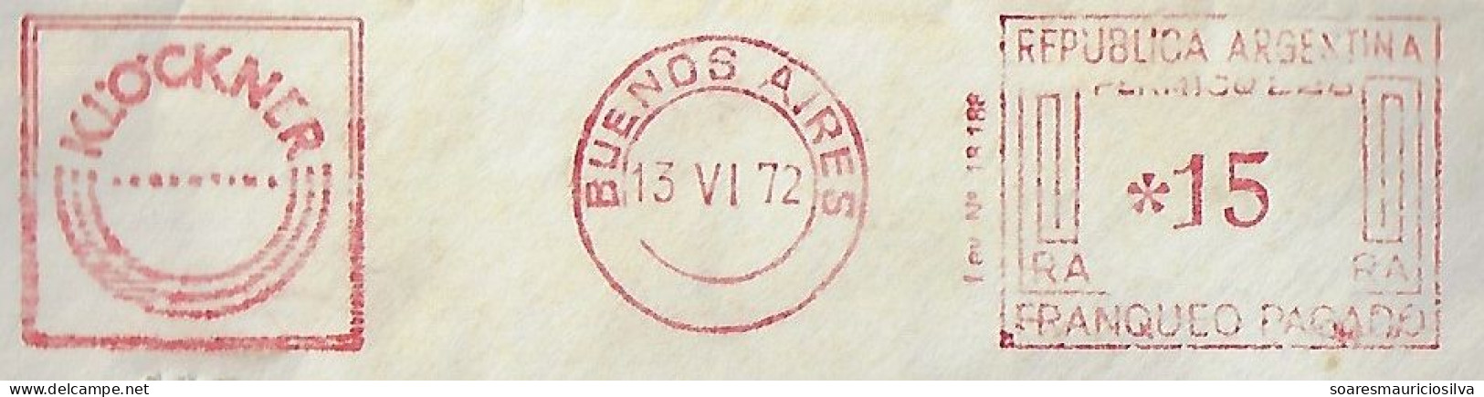 Argentina 1972 Cover From Buenos Aires Meter Stamp Universal MultiValue Slogan Klöckner Establishments Metallurgical - Lettres & Documents