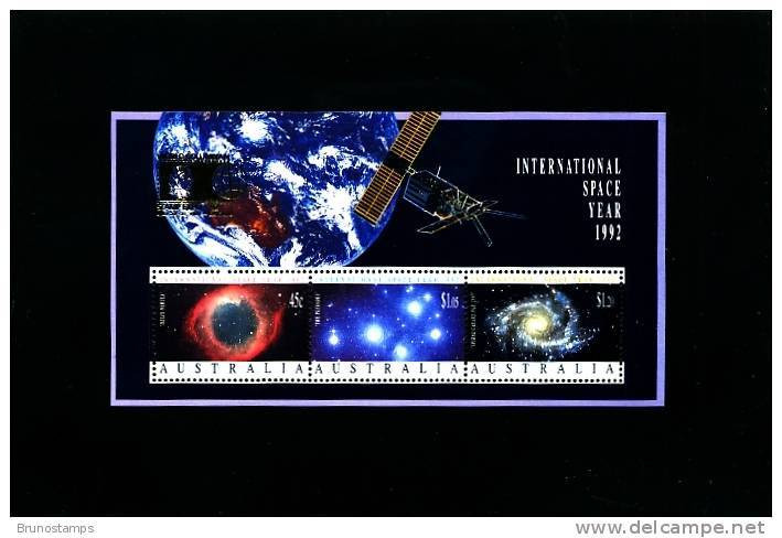 AUSTRALIA - 1992 INTERNATIONAL SPACE YEAR MS OVPT COLUMBIAN STAMP EXPO  MINT NH - Blokken & Velletjes