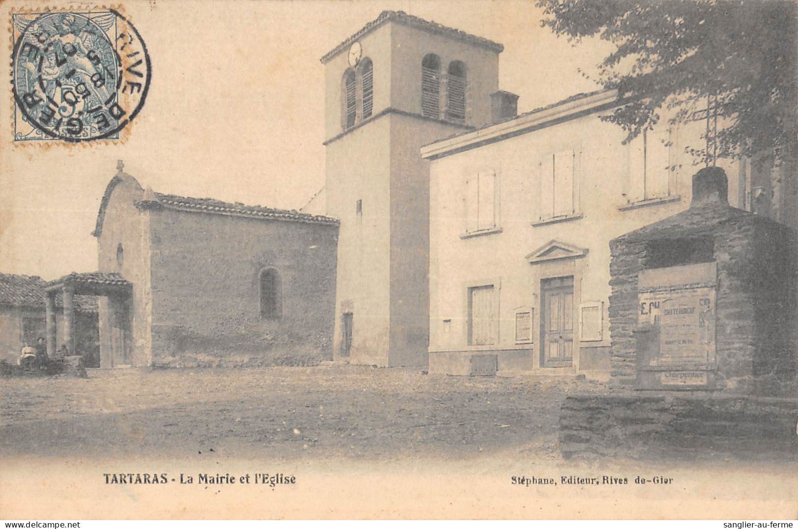 CPA 42 TARTARAS / MAIRIE / EGLISE - Sonstige & Ohne Zuordnung