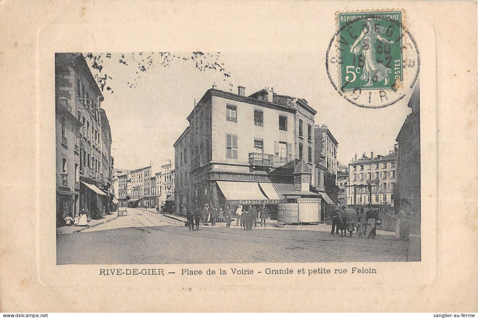 CPA 42 RIVE DE GIER / PLACE DE LA VOIRIE / GRANDE ET PETITE RUE FELOIN - Rive De Gier