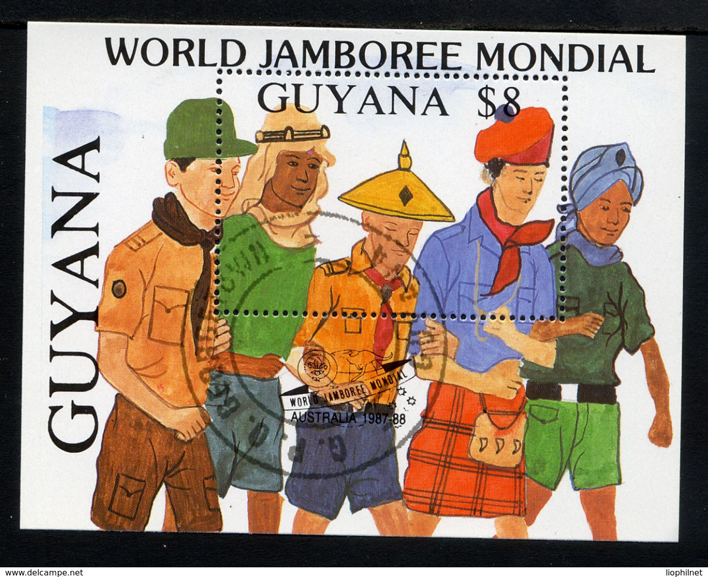 GUYANA 1988, Yv. 19B, Jamboree Mondial En Australie, 1 Bloc, Oblitéré / Used. R316 - Used Stamps
